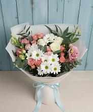 Букет цветов из:  Розы, Лизиантусы и Хризантемы #REPLACE_PRED# Аксаково