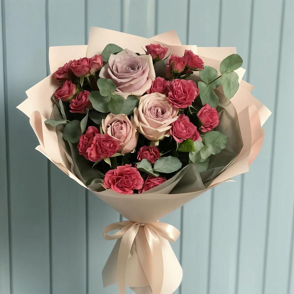 Букет цветов из: Гвоздики и Розы в Аксаково