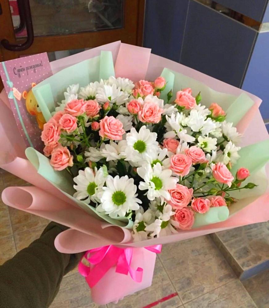 Букет цветов из: Розы и Хризантемы в Аксаково