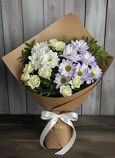 Букет цветов из:  Хризантемы и Розы в Аксаково