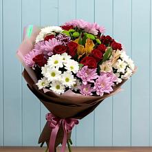Букет цветов из:  Розы, Хризантемы и Альстромерии в Аксаково