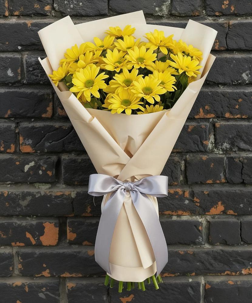 Букет Желтое настроение в Аксаково Букет цветов из: Хризантемы в Аксаково