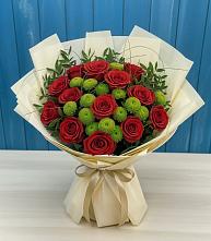 Букет цветов из:  Розы и Хризантемы #REPLACE_PRED# Аксаково