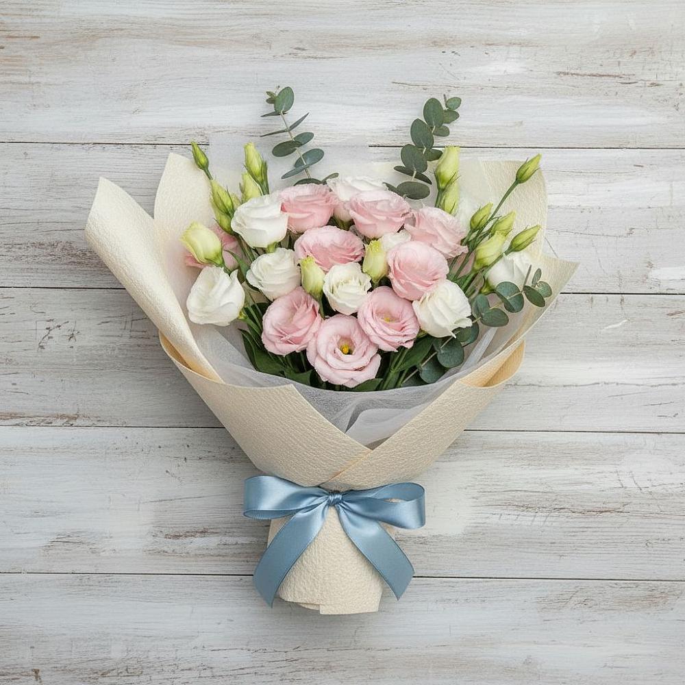 Букет цветов из: Лизиантусы в Аксаково